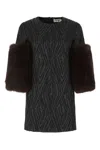 Saint Laurent Black Crewneck Mini Dress