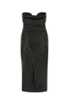 Saint Laurent Black Satin Dress In Black