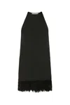 Saint Laurent Woman Black Crepe Mini Dress In Black