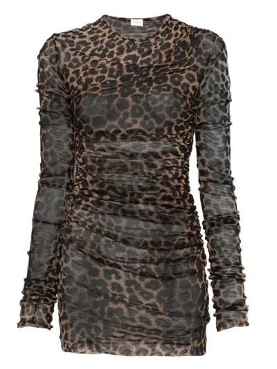 Saint Laurent Dress In Brown