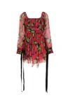 Saint Laurent Women's Robe Mousseline Fleur Gisele | Size 36 | 680641y3e161052 In Floral