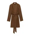 Saint Laurent Belted High-collar Dress In Patterned Fabric
