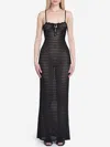Saint Laurent Pointelle Knit Sleeveless Maxi Dress In Black