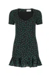 Saint Laurent Short-sleeve Ruffled Mini Dress In Printed