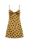 Saint Laurent Heart Print Velvet Mini Slipdress In Printed