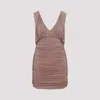 Saint Laurent Woman Short Dress Light Brown Size 6 Cupro In Rose Des Bois