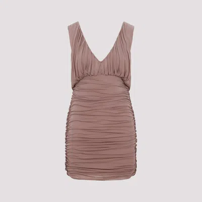 Saint Laurent Pink Dress In Brown
