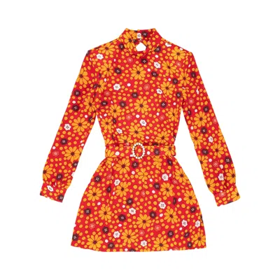 Pre-owned Saint Laurent Dress 'rouge Jaune' | Red | Women's Size 36