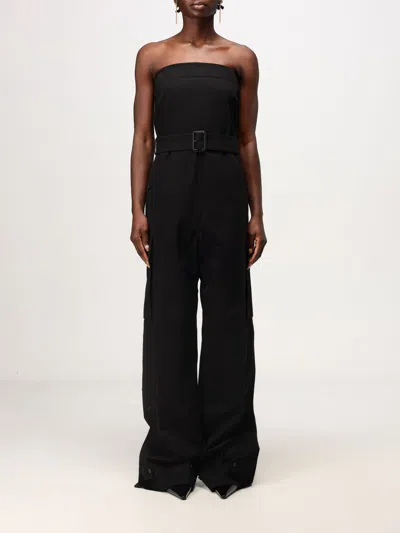 Saint Laurent Cassandre Strapless Jumpsuit In Black