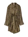 Saint Laurent Pussy-bow Belted Paisley-print Silk-twill Mini Dress
