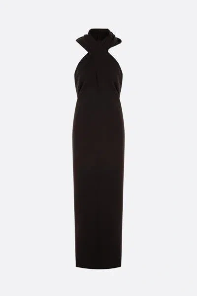 Saint Laurent Hooded Maxi Dress In Black