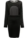 Saint Laurent Women's Open-back Knitted Dress In Black
