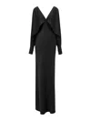 Saint Laurent Satin Gown In Black
