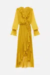 Saint Laurent Abito In Crepe Giallo  Donna In Jaune