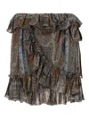 Saint Laurent All Over Print Skirt In Multicolour