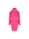 Saint Laurent High-neck Midi Dress In Pink