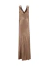 Saint Laurent Satin Gown In Pink
