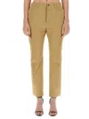 Saint Laurent Women Drill Pants In Beige