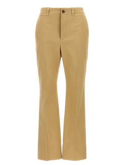 Saint Laurent Pantalon Drill De Coton Leger In Brown