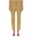 Saint Laurent Women Drill Pants In Brown