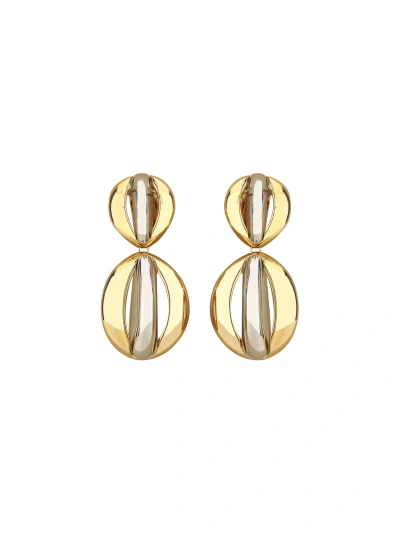 Saint Laurent Drop Earrings In Palladium/gold