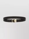 Saint Laurent Dual Sided Crocodile Texture Belt In Black