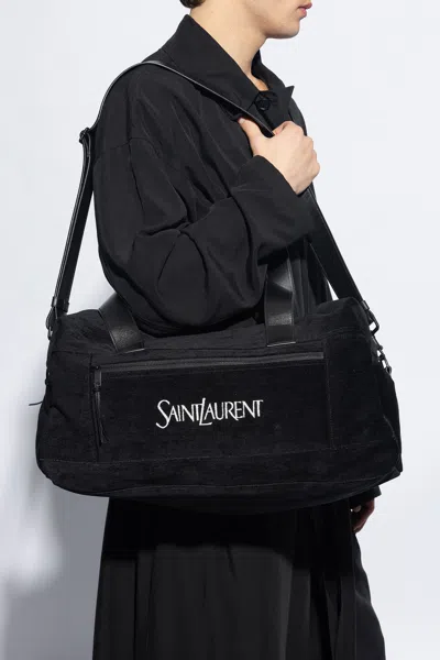 Saint Laurent Duffel Bag With Logo In Black