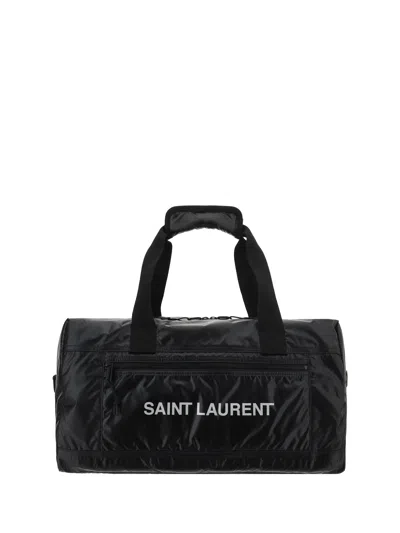 Saint Laurent Duffle Bag In Nero/argento