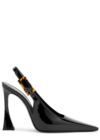 Saint Laurent Dune 110 Patent Leather Slingback Pumps In Black