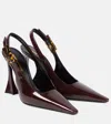 SAINT LAURENT DUNE 110 PATENT LEATHER SLINGBACK PUMPS