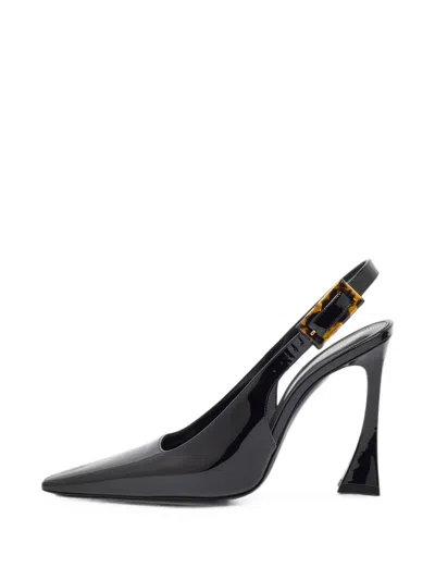 Pre-owned Saint Laurent Dune Slingback Pumps In Black