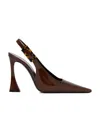 Saint Laurent Dune Patent-leather Slingback Pumps In Red