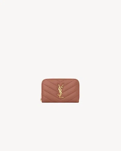 Saint Laurent E25 Portfolio Wallet In Rose