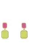 Saint Laurent Octagon Earrings In Gold