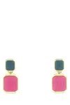 Saint Laurent Golden Octagon Drop Earrings