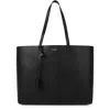 Saint Laurent East West Grained Leather Tote In Black