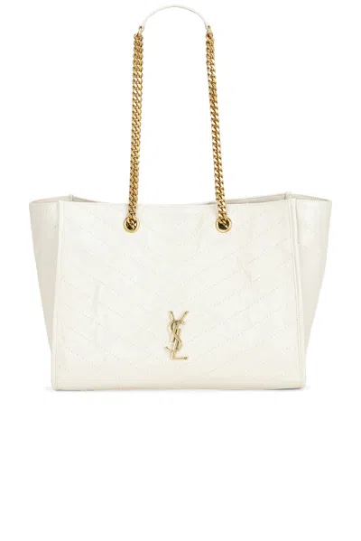 Saint Laurent East West Niki Shopping Bag In Blanc Vintage