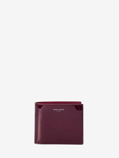 Saint Laurent East West Wallet In Red