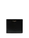 Saint Laurent East/west Grained Leather Wallet In Black
