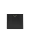 Saint Laurent Paris East/west Wallet In Coated Bark Leather In Black