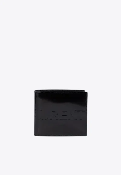 Saint Laurent East/west Leather Bi-fold Wallet In Black