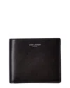 Saint Laurent Black Leather Bi-fold Wallet In Black