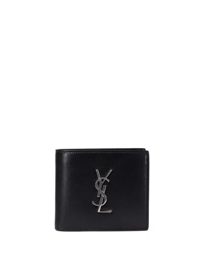 Saint Laurent East/west Monogram Wallet In Black