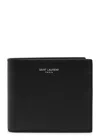 Saint Laurent East/west Pebbled Leather Wallet In Black