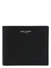Saint Laurent Logo Signature Bi-fold Leather Wallet In Black