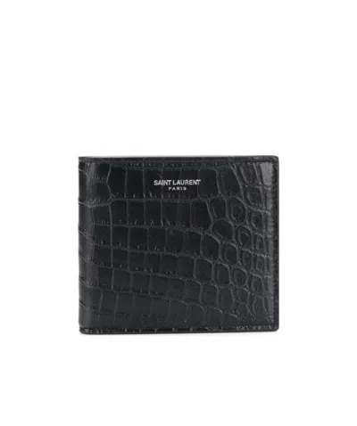 Saint Laurent East/west Wallet In Black