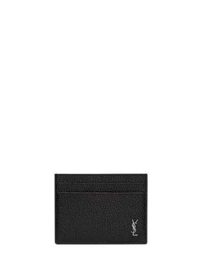 Saint Laurent East/west Wallet In Smooth Leather In Black