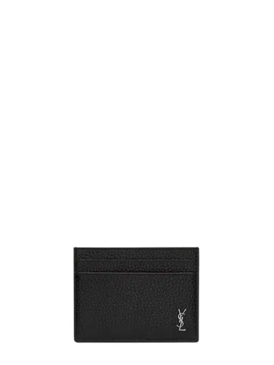 Saint Laurent East/west Wallet In Smooth Leather In Black