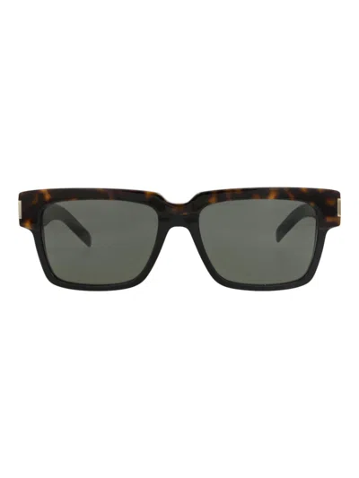 Saint Laurent Eco-friendly Square Men's Sunglasses In Green