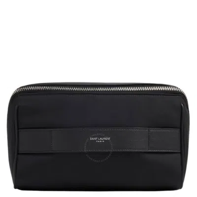 Saint Laurent Econyl Regenerated Nylon Trousse Pouch In Black